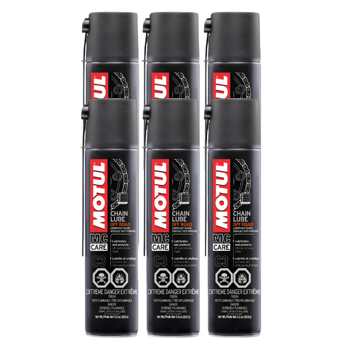 Motul MC Care C3 Chain Lube Off Road Motorcycle Chain Spray 400ml Pack of 6