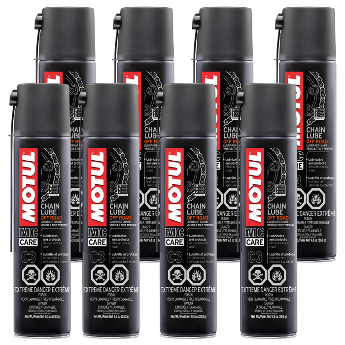 Motul MC Care C3 Chain Lube Off Road Motorcycle Chain Spray 400ml Pack of 8