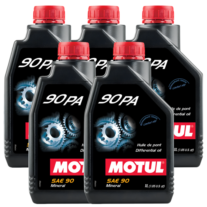 Motul 90 PA SAE 90 Mineral Limited Slip Differential Gear Oil 1L Pack of 5