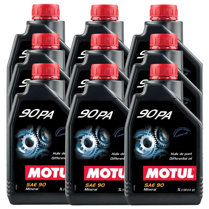 Motul 90 PA SAE 90 Mineral Limited Slip Differential Gear Oil 1L Pack of 9