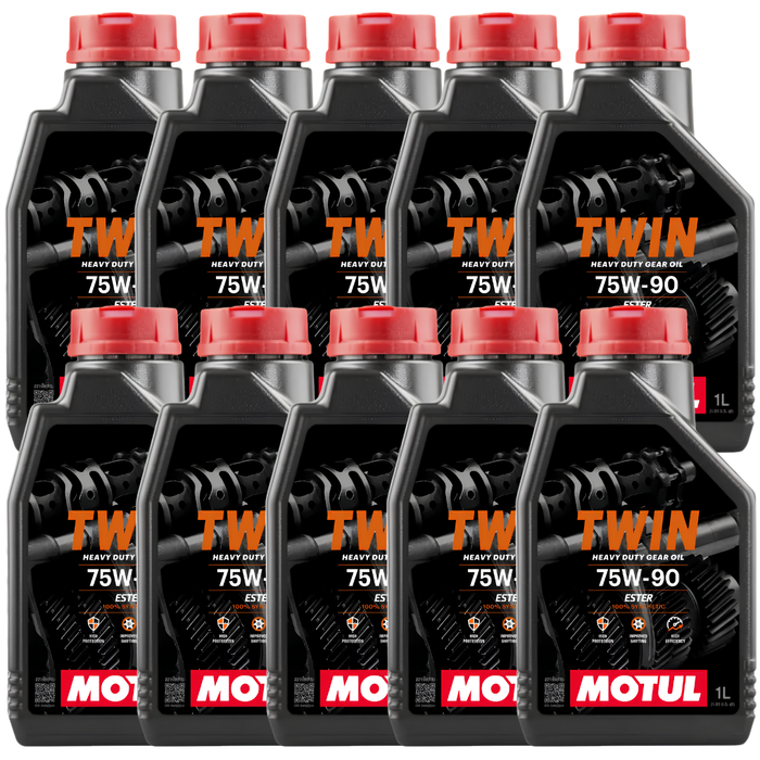 Motul Twin Gear 75W-90 100% Synthetic Ester Motorcycle Transmission Oil 1L Pack of 10
