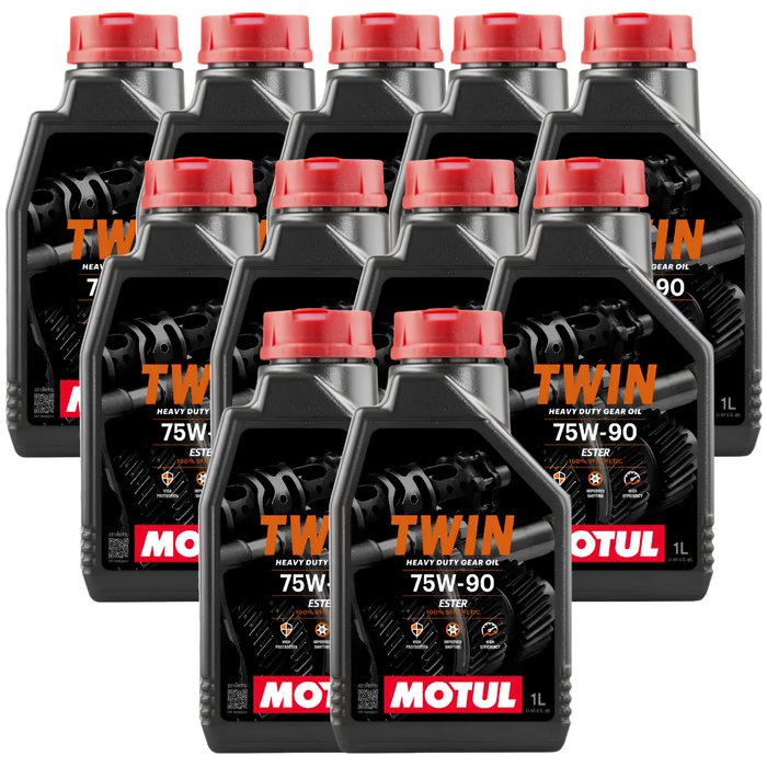 Motul Twin Gear 75W-90 100% Synthetic Ester Motorcycle Transmission Oil 1L Pack of 11