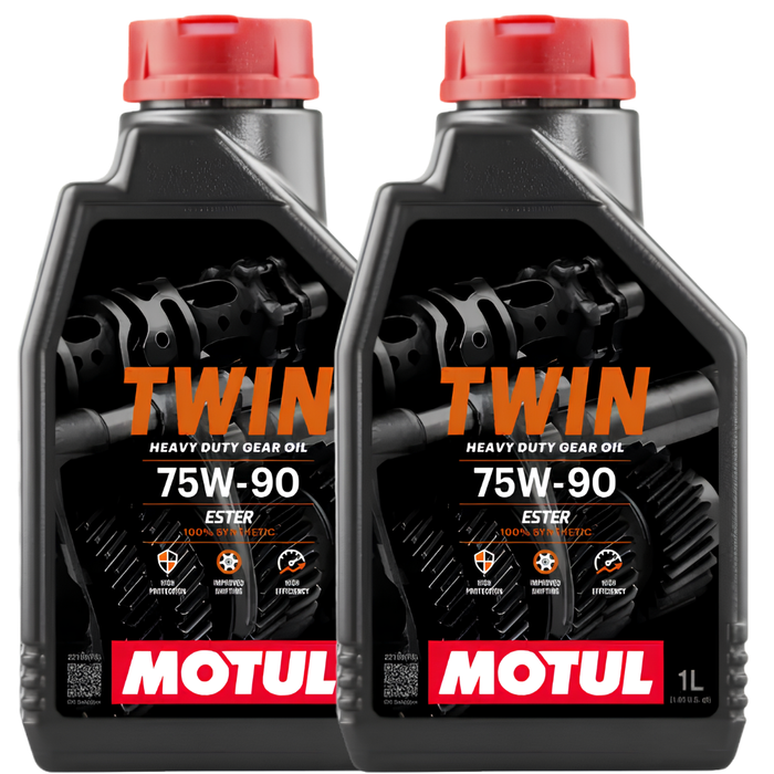 Motul Twin Gear 75W-90 100% Synthetic Ester Motorcycle Transmission Oil 1L Pack of 2