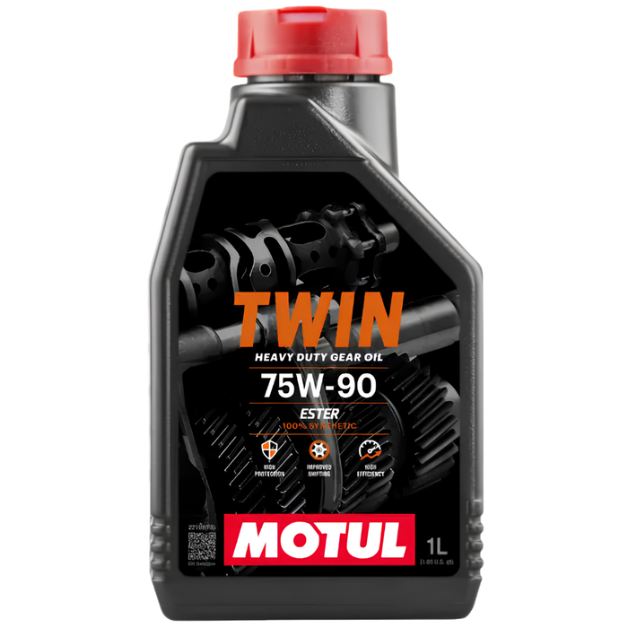 Motul Twin Gear 75W-90 100% Synthetic Ester Motorcycle Transmission Oil 1L Pack of 3