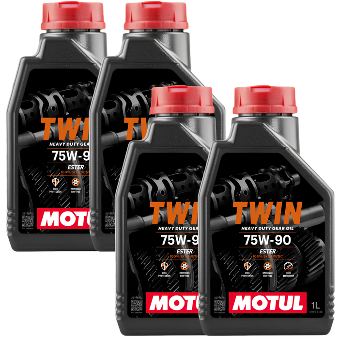 Motul Twin Gear 75W-90 100% Synthetic Ester Motorcycle Transmission Oil 1L Pack of 4