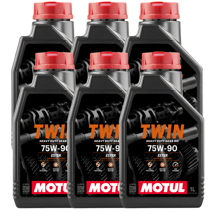 Motul Twin Gear 75W-90 100% Synthetic Ester Motorcycle Transmission Oil 1L Pack of 6