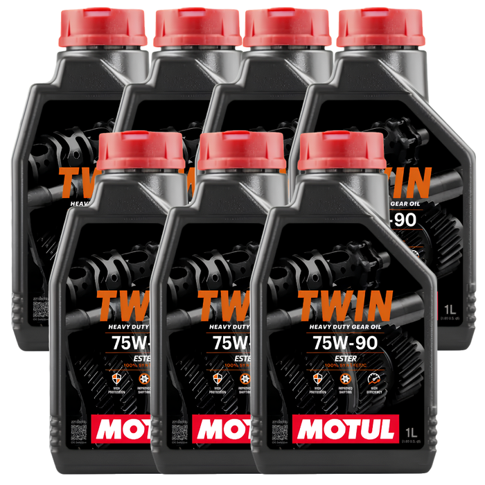 Motul Twin Gear 75W-90 100% Synthetic Ester Motorcycle Transmission Oil 1L Pack of 7