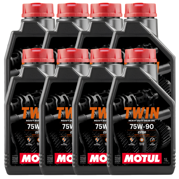 Motul Twin Gear 75W-90 100% Synthetic Ester Motorcycle Transmission Oil 1L Pack of 8