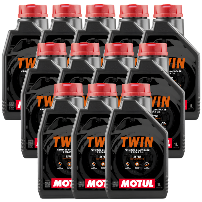 Motul Twin Primary & Chain Case Oil 10W-40 100% Synthetic Ester 1L Pack of 12