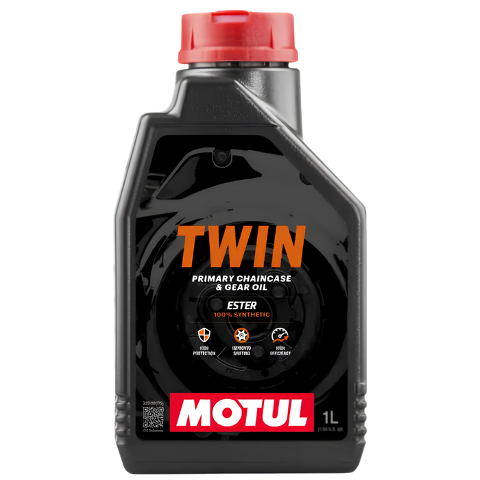 Motul Twin Primary & Chain Case Oil 10W-40 100% Synthetic Ester 1L Pack of 2