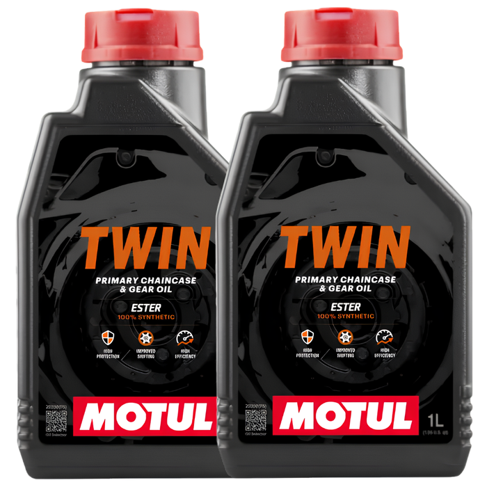 Motul Twin Primary & Chain Case Oil 10W-40 100% Synthetic Ester 1L Pack of 2