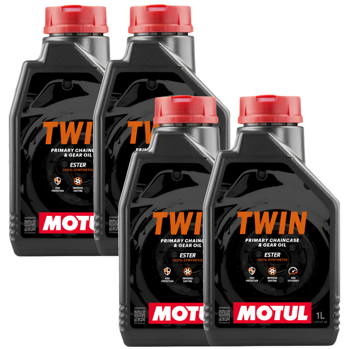 Motul Twin Primary & Chain Case Oil 10W-40 100% Synthetic Ester 1L Pack of 4
