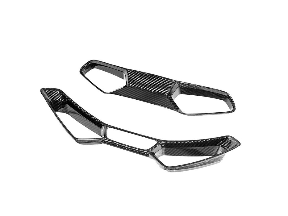 AutoTecknic Dry Carbon Fiber Seat Belt Outlet 4-Piece Front + Rear Cover Set - BMW G8X M2 / M3 / M4