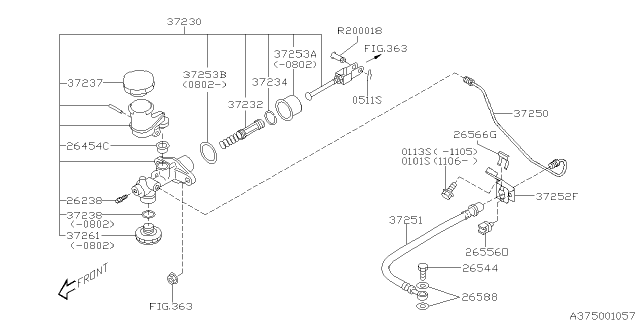 OEM Japan Clutch Master Cylinder Subaru Impreza WRX 2012-2014, Impreza STi 2012-2014 37230-FG031