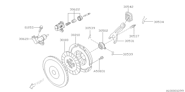 OEM Japan Clutch Slave Cylinder Subaru Outback, Legacy, Impreza, BRZ, Crosstrek 30620-AA140
