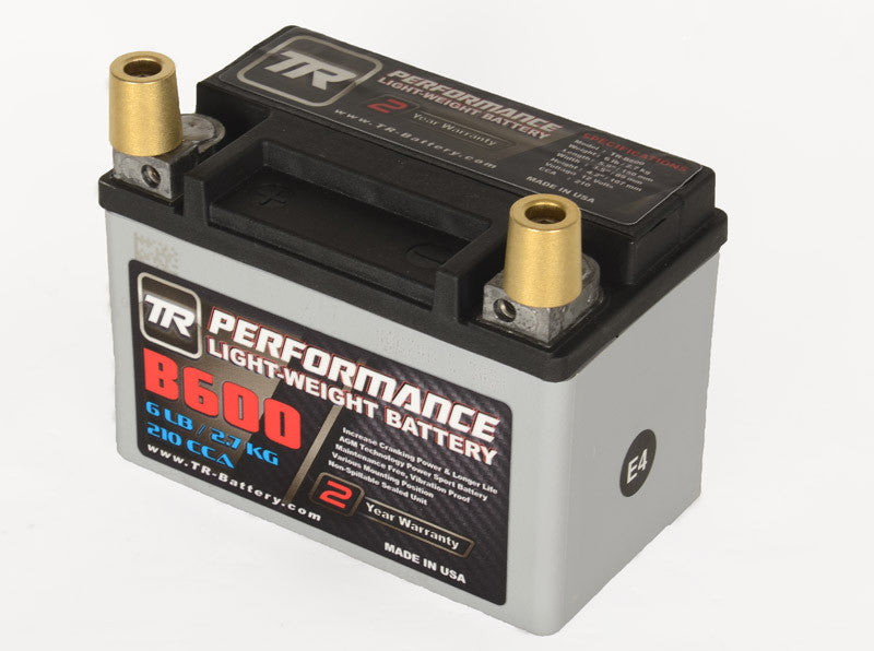 TR-B600 6LBS AGM Lightweight Battery Street Use Race Use Track Use Universal Fit with Battery Tender (Optional)