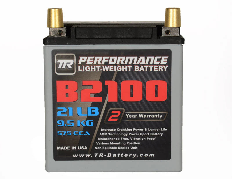 TR-B2100 21LBS AGM Lightweight Battery Street Use Race Use Track Use U ...