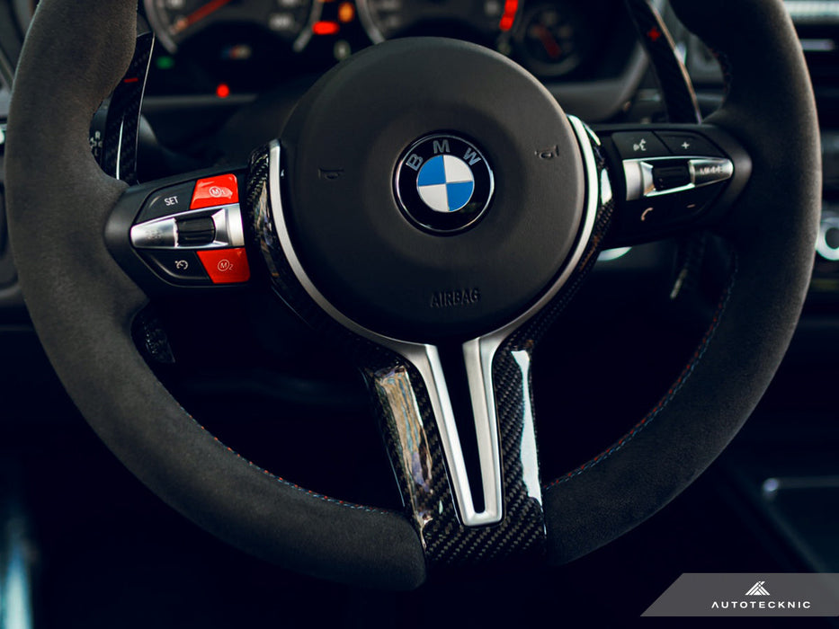AutoTecknic Carbon Fiber Steering Wheel Trim Cover - F-Chassis M Vehicles