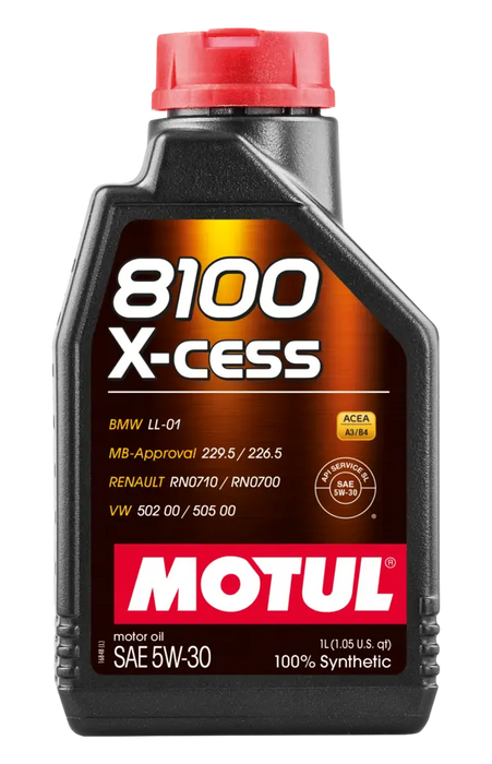 Motul 8100 X-Cess 5W30 100% Synthetic Engine Oil 108944 1L & 5L