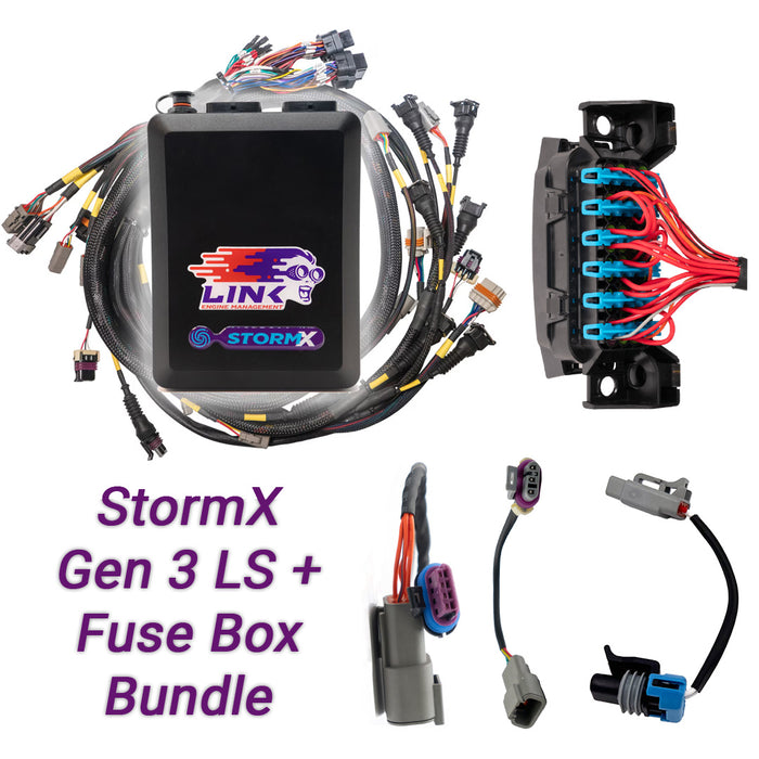 Link Engine Management Gen3 LS Bundle - G4X StormX ECU + LS Engine Harness + Fuse Box bundle