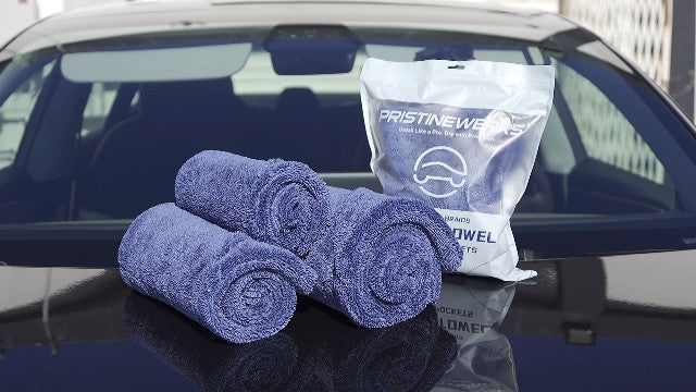 Pristinewerk blue premium drying towel ad video using Tesla. openbox and usage instruction