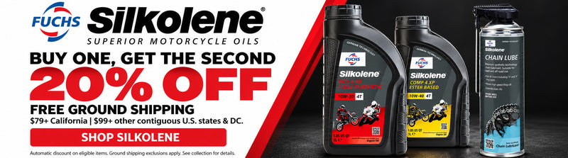 Silkolene buy one, get the second 20% off. Free ground shipping on qualifying orders: $79+ California and $99+ other contiguous U.S. states and DC.