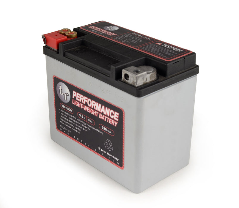 TR-B900 9LBS AGM Lightweight Battery Street Use Track Use Race Use Universal Fit with CTEK Battery Tender (Optional)