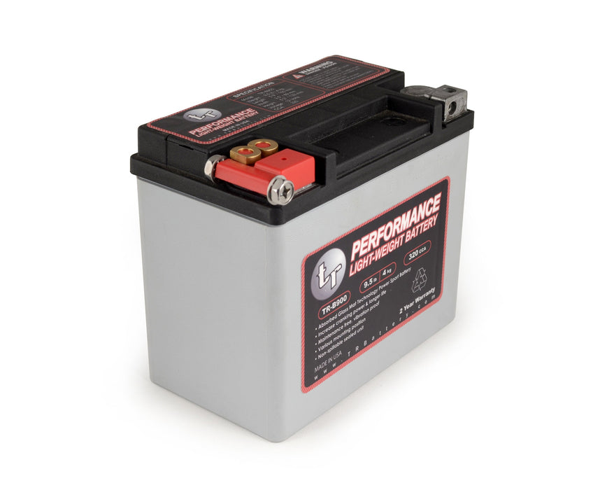 TR-B900 9LBS AGM Lightweight Battery Street Use Track Use Race Use Universal Fit with CTEK Battery Tender (Optional)