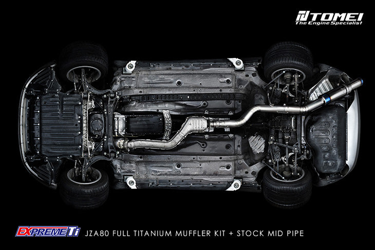 Tomei ExpremeTi Full Titanium Muffler/Mid Pipe for Toyota JZA80 Supra 6M/T 4A/T '93-'02