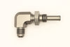 DeatschWerks 6AN Male Flare To 5/16in. Male Barb Bulkhead Adapter 90-Degree (Incl. Nut)