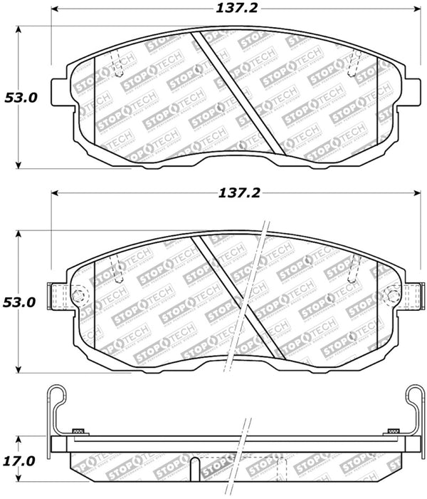 StopTech Street Touring 02-05 350z / 03-04 G35 / 03-05 G35X Front Brake Pads