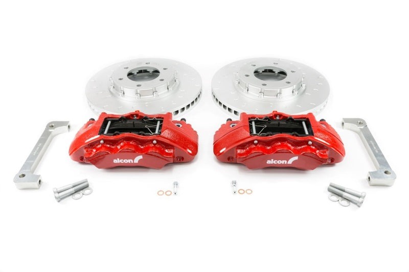 Alcon 2019+ Ford Ranger/2020+ Bronco 2.3L 350x34mm Rotors 6-Piston Calipers Front Brake Kit - Red