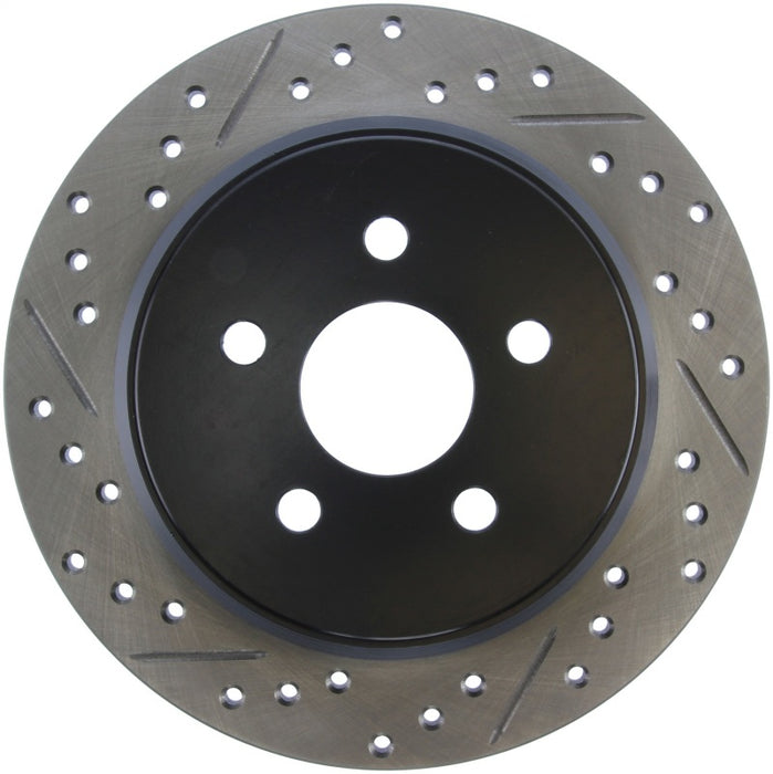 StopTech 03-09 Chrysler PT Cruiser Tur / 03-05 Dodge Neon SRT-4 Rear Right Slotted & Drilled Rotor