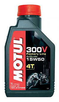 Motul 300 "V" 15w50 Factory Line 100% ESTER Synthetic 4-Stroke Oil- Gallon (4L)