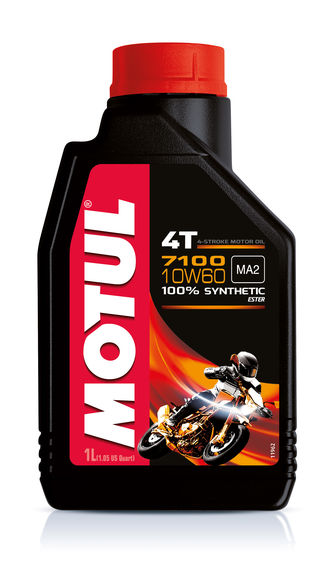 Motul 7100 10w60 100% Ester Synthetic 4-Stroke Oil API SL, JASO MA - Quart