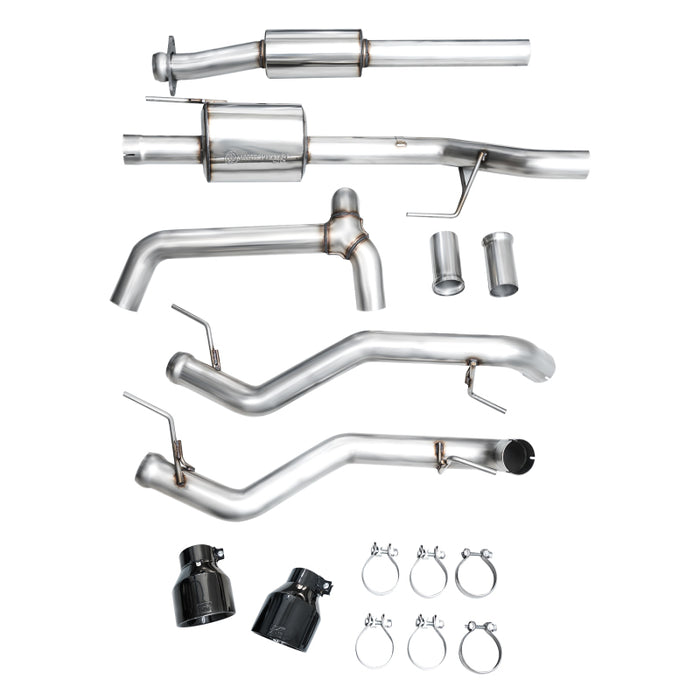 AWE Tuning 2021+ Ford F-150 Tremor (w/ Bumper Cutouts) 0FG Resonated Cat-Back - Diamond Black Tips