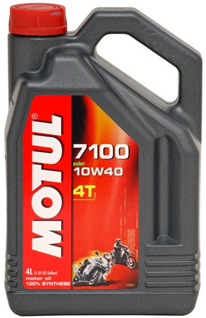 Motul 7100 10w40 100% Ester Synthetic 4-Stroke Oil API SL, JASO MA - Gallon (4L)