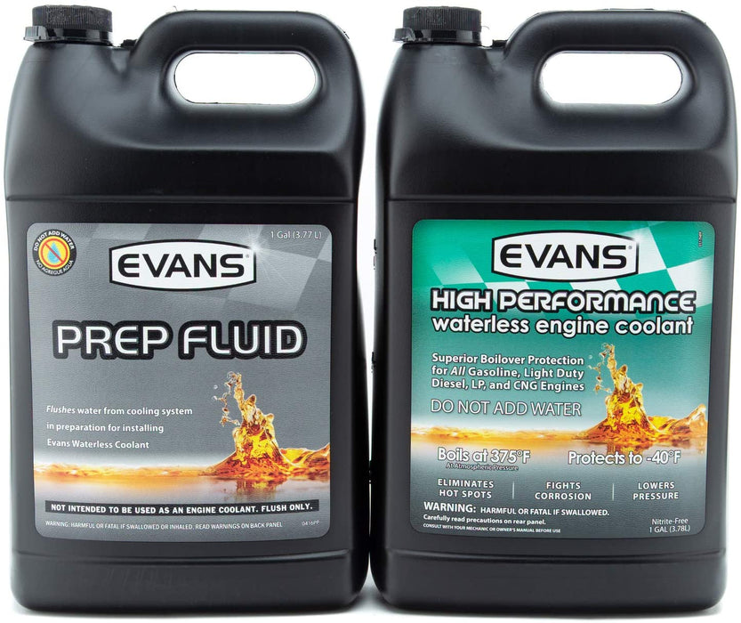 EVANS Coolant EC53001-EC42001 High Performance Waterless Coolant and Prep Fluid Combo Pack, 2 Gallon