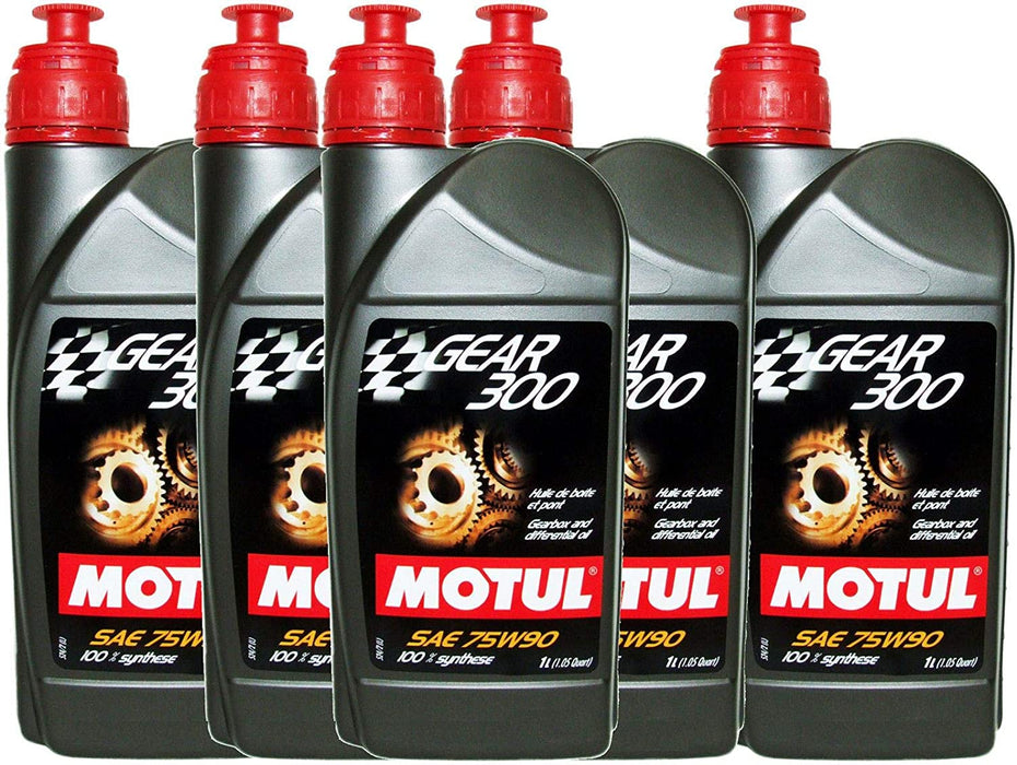 Motul Gear 300 75W-90 Syn Transmission Fluid Oil - 5 pack. (5 Liters) 105777
