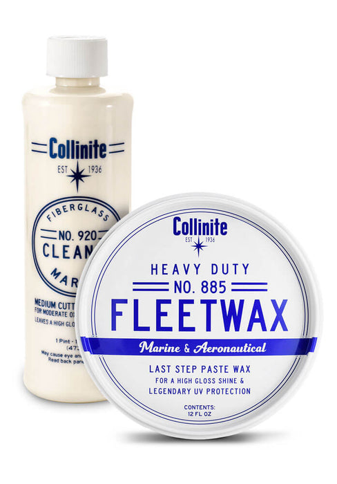 Collinite 920 Fiberglass Cleaner and 885 Paste Wax Combo