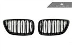 AutoTecknic Replacement Dual-Slats Glazing Black Front Grilles - F22 2-Series