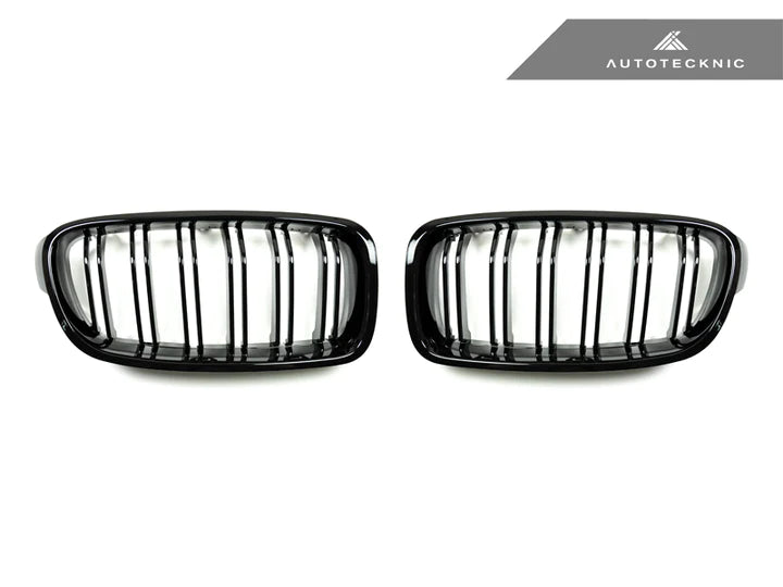 AutoTecknic Replacement Dual-Slats Glazing Black Front Grilles - F30 3-Series Sedan | F31 3-Series Wagon
