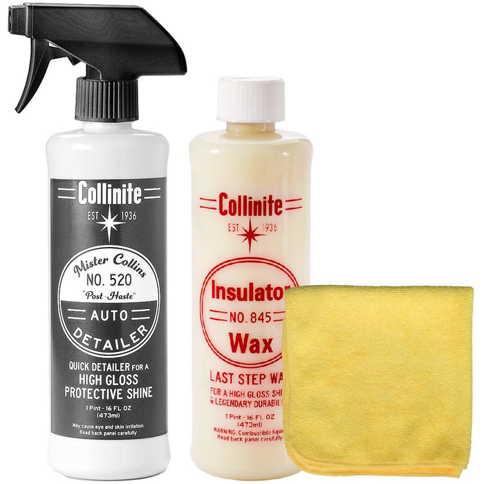 Collinite 520 Quick Detailer and 845 Insulator Wax and Towel Combo