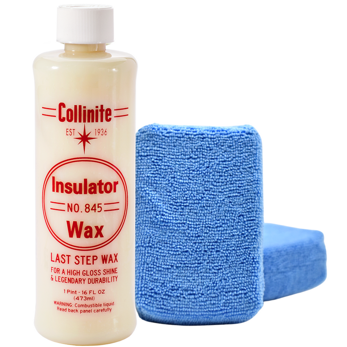 Collinite No. 845 Insulator Wax, 16 Fl Oz - 1 Pack & Microfiber Sponge Applicators Combo