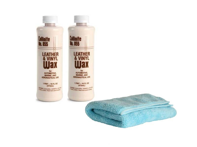 Collinite 855 Automotive Leather & Vinyl Wax (2 Pints) with Microfiber Towel