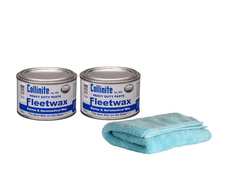 Collinite 885 Heavy Duty Fleetwax Paste (24oz 2 Pack) with Microfiber Towel