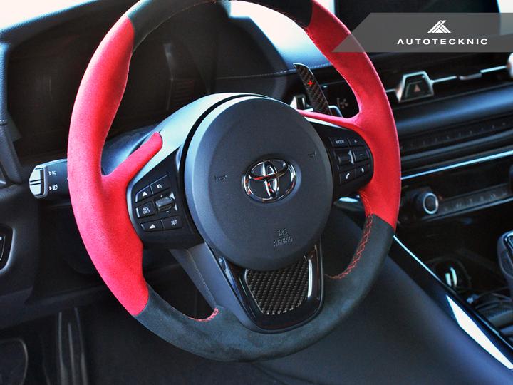 AutoTecknic Carbon Fiber Steering Wheel Trim Overlay for A90 Supra 2020+