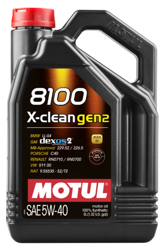 Motul 8100 X-Clean Gen2 5W40 100% Synthetic Engine Oil for High Performance