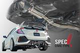 Remark Catback Exhaust, Honda Civic Type-R Spec I (2017+)  Stainless Steel Tip Cover (Non-Resonated)