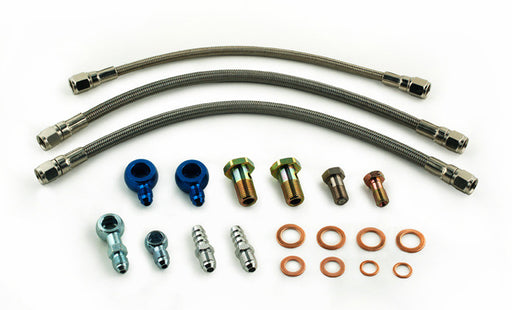 Tomioka Racing TR Stainless Steel Oil and Water Line Kit (30cm) for Mitsubishi Garrett GT30/35 Turbo for 4G63 Engine